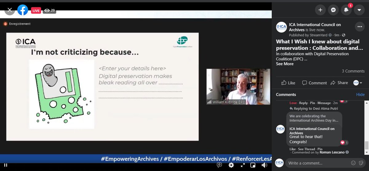 ICArchiv's tweet photo. 📡Live now!
The webinar "What I wish I knew about digital preservation" has started! @ICArchiv and @dpc_chat joined forces again to reinforce the importance of implementing a collaborative approach in digital preservation. Don´t miss out.
Join us here 👉📺https://t.co/kjNIuIdQVE https://t.co/FJ4Jwd27pP