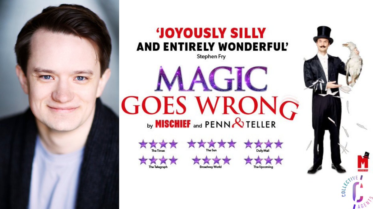 CollectiveAgts's tweet image. RORY FAIRBAIRN @RoryFairbairn joins the cast of @magicgoeswrong tour, opening at @CurveLeicester this July! #magicgoeswrong #mischieftheatre #pennandteller #lucyjenkinssookimcshane