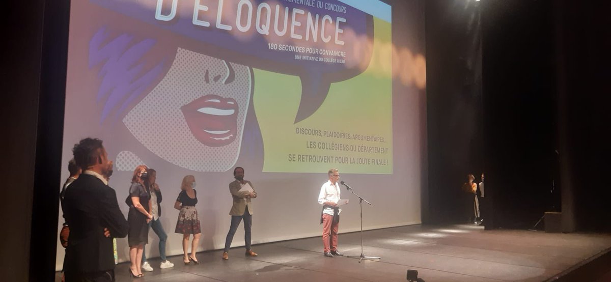 CollegeRisso's tweet photo. 🗣La grande finale du concours d’éloquence, organisée en partenariat avec @AlpesMaritimes un moment magique✨Bravo aux lauréats et aux 18 finalistes, notre Naïma n’a pas démérité. Merci @KocaogluJ, à MasKit à tous les jurys @TheatredeNice ! @AcademieNice @DAAC_nice @evs_de https://t.co/Wy2jes72wS