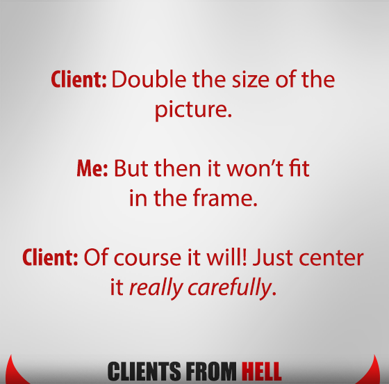 clientsfh's tweet photo. Aaaaaaah, of course. I'm the idiot.

What's the most unfeasible solution a client has ever presented to you?
https://t.co/4jIrJYnaQD https://t.co/s1twtPwoyb