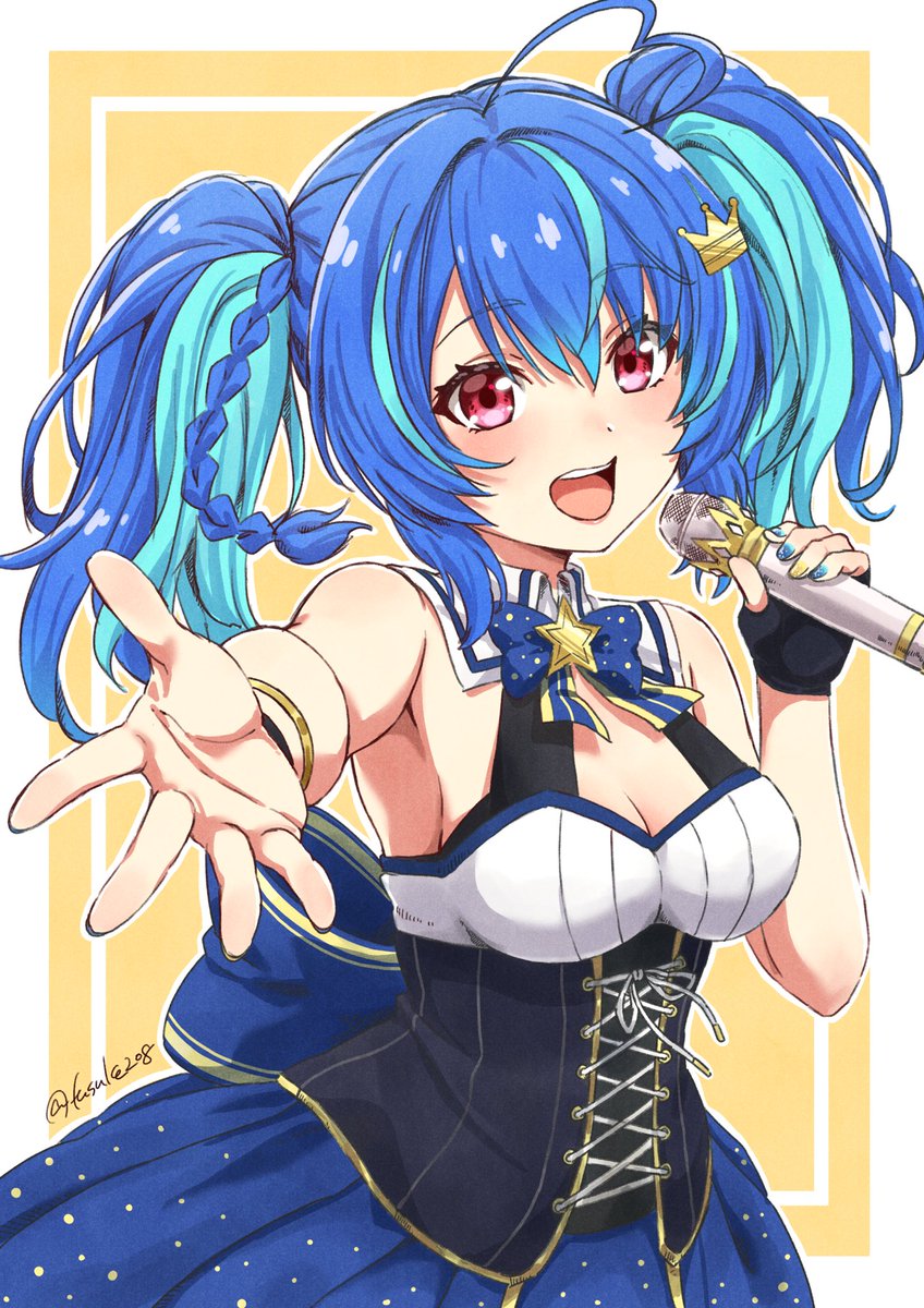 「なんとなく青系イメージのVの方々でまとめてみました #笑顔の絵でその人の性格がわ」|ふうすけのイラスト