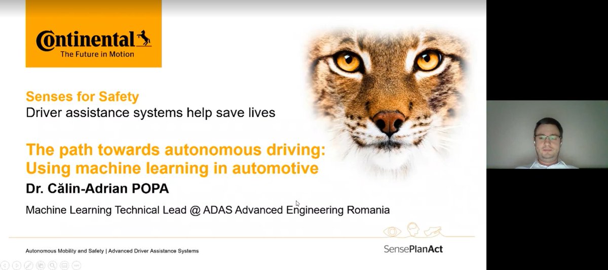 ndrconf's tweet image. Calin-Adrian Popa, Machine Learning Technical Lead at ADAS - Advanced Engineering Romania, just started the third session of the day at NDR on The path towards autonomous driving: Using machine learning in automotive. 
ndrconf.ai
#ndrro #codecampro #AI