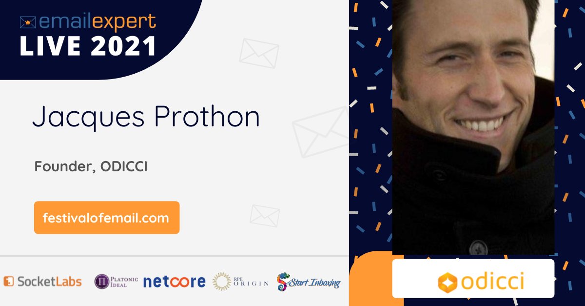 festivalofemail's tweet photo. Jacques Prothon @jprothon Founder from @ODICCI is joining us for the Festival of Email! ๐ ๐ญ ๐ ๐ก๐๐ - Register here: https://t.co/QH5rWiHmDo #festivalofemail #emailconference #deliverability https://t.co/mqZSZfshD4