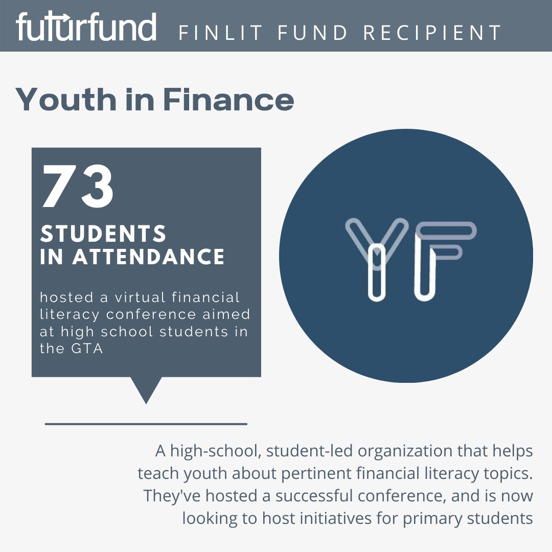 Presenting the next FuturFund FinLit Fund recipient, continuing with Youth in Finance.

A high-school, student-led organization that helps teach youth about pertinent financial literacy topics and has hosted a successful conference.

Check them out <a href="/youthinfinance/">Y Finance Club</a> on Instagram!