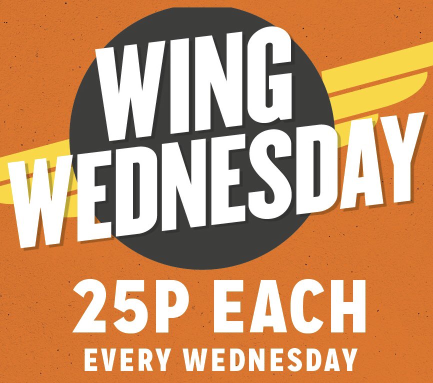 Thank god it’s Wednesday 🕺who’s excited for 25p chicken wings? I know we are! Grab your mates grab a beer and sink as many as you can. Happy hump day everyone! 🐥