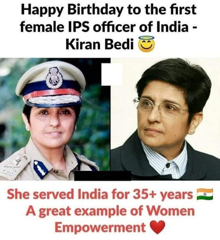 A very happy birthday to India\s first IPS lady officer  Kiran Bedi Madam...   