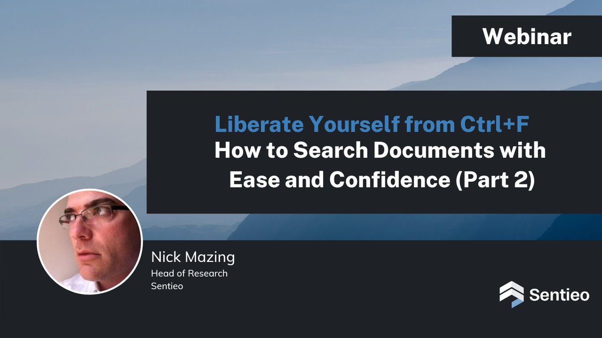 Sentieo's tweet image. Our popular Advanced #DocSearch webinar can be watched any time on demand #NLP
resources.sentieo.com/webinar-libera…
