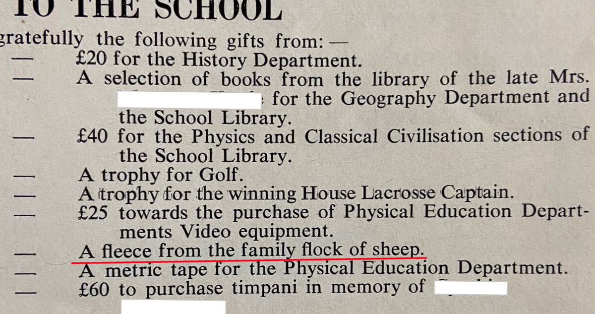 Struggled to find #SomethingHairy until our volunteer Sam found an unusual entry in the list of gifts he is transcribing. In 1979 a pupil's family donated a fleece to the school from their flock of sheep 🐑Fantastic! #IAD2021 #IAW2021 #sheep <a href="/ARAScot/">ARA Scotland</a>
