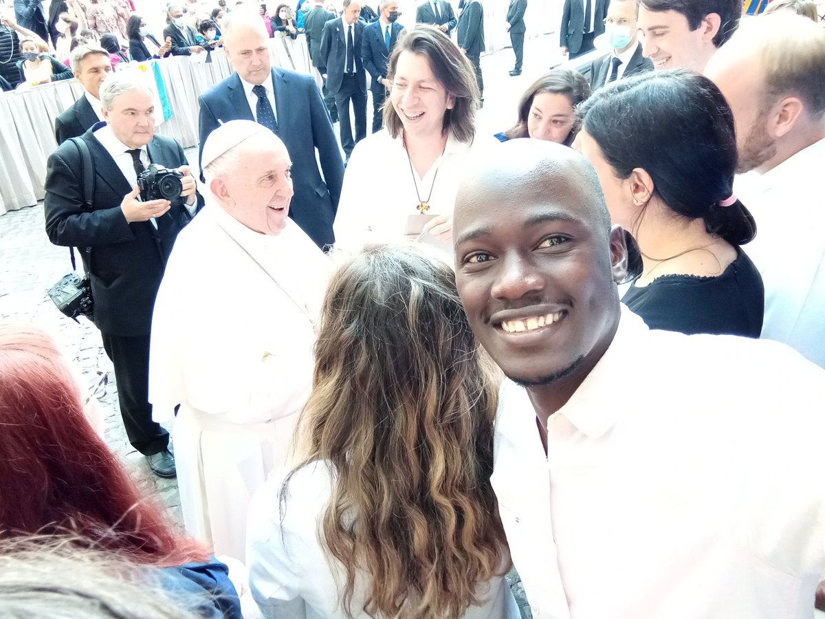 AdigoloNorbert's tweet photo. I arrived in Rome this morning  just in time to meet @Pontifex. His message ..."pray for me not against me". https://t.co/T4y5YKpgGE
