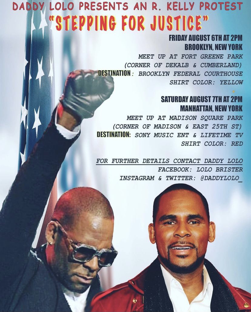 SamKalsMom's tweet photo. #WeSteppingForJustice ๐ฃ#EastCoast Its time to do it big for Kellz, Aug 6th and 7th, there will be a rally for #RKelly. Show up and show out. We need a 100 ๐ช๐ผ for the #KingOfRnB #FreeRKellyMovement #RKellyWasFramed #RKellyFree https://t.co/lh4vfgIWkt