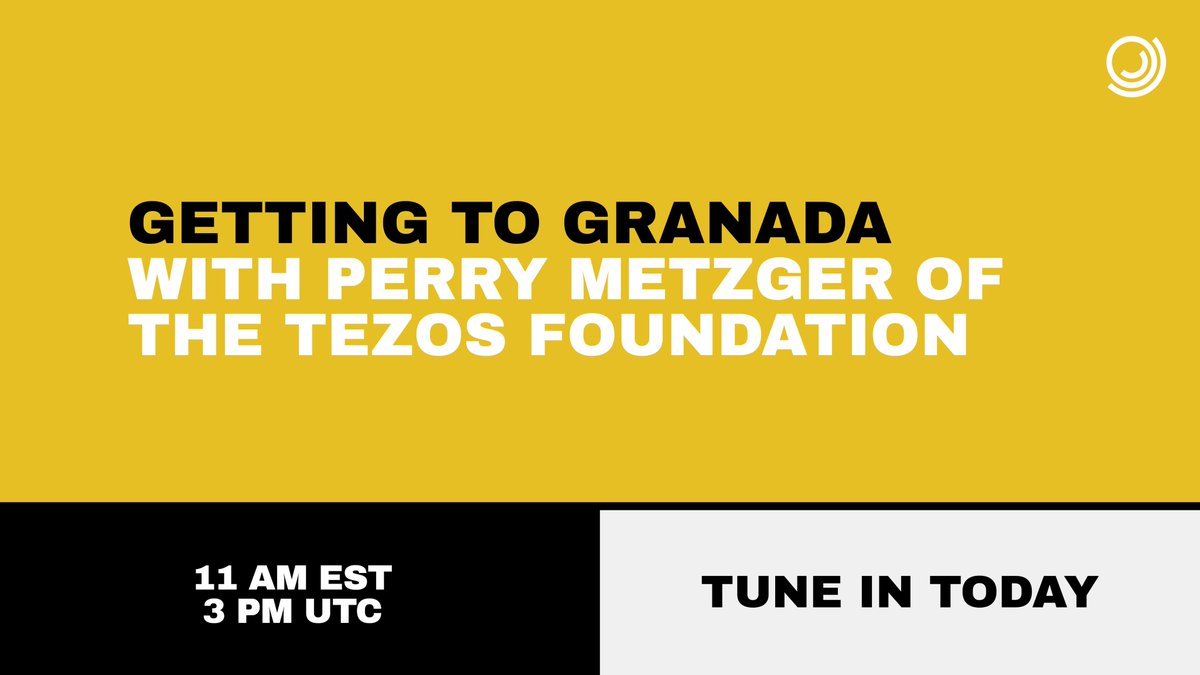 ⏰ Tune in to #TQuorum today at 11AM EST (3PM UTC) for a conversation with <a href="/perrymetzger/">Perry E. Metzger</a> of <a href="/TezosFoundation/">Tezos Foundation</a> on the latest #Tezos upgrade proposal, Granada.

Register here: hopin.com/events/2021-se…