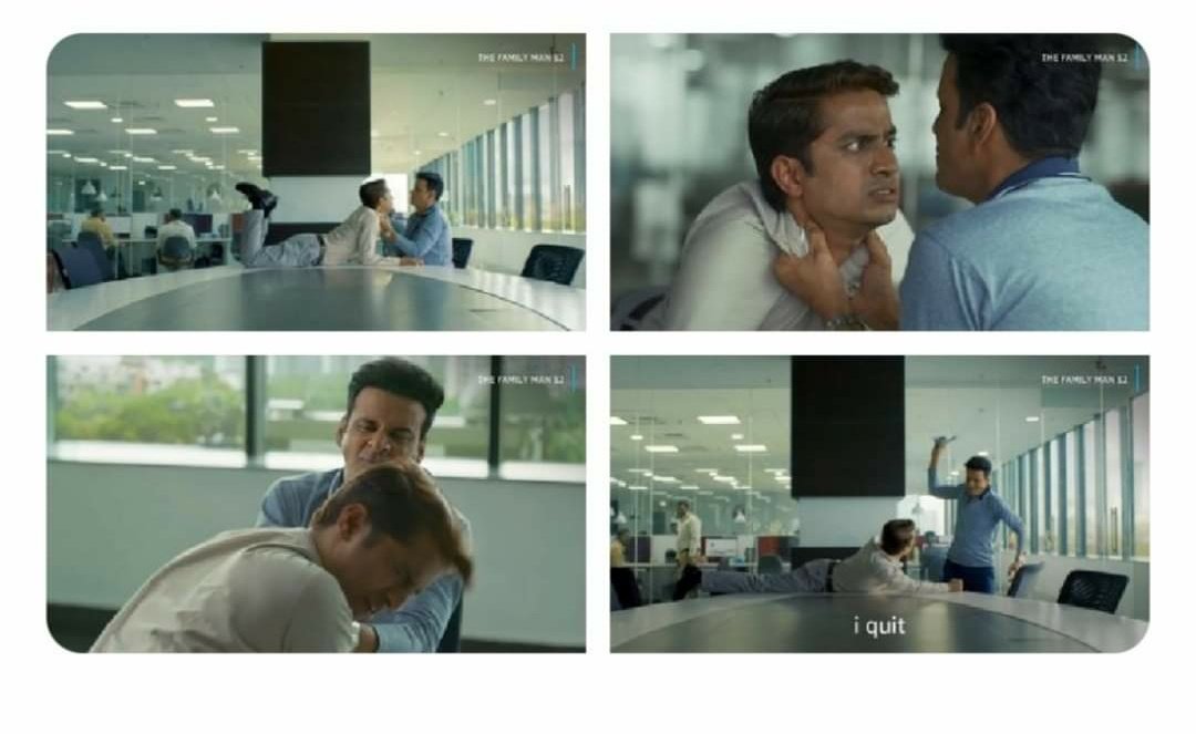 Jitin_IAS's tweet photo. Scene of the year. #Familyman2 

Aise boss ki wajah se hi resign Kara tha corporate job se. 

I am glad I listened to my heart just like Shrikant, and never looked back after that. https://t.co/xfeGF4NGH3