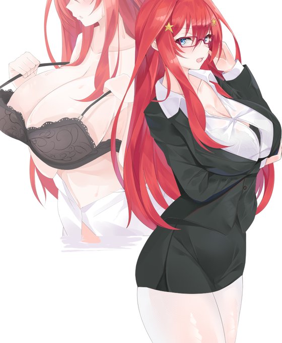 みこしばさんがTwitterに投稿した中野五月(五等分の花嫁)のイラスト。