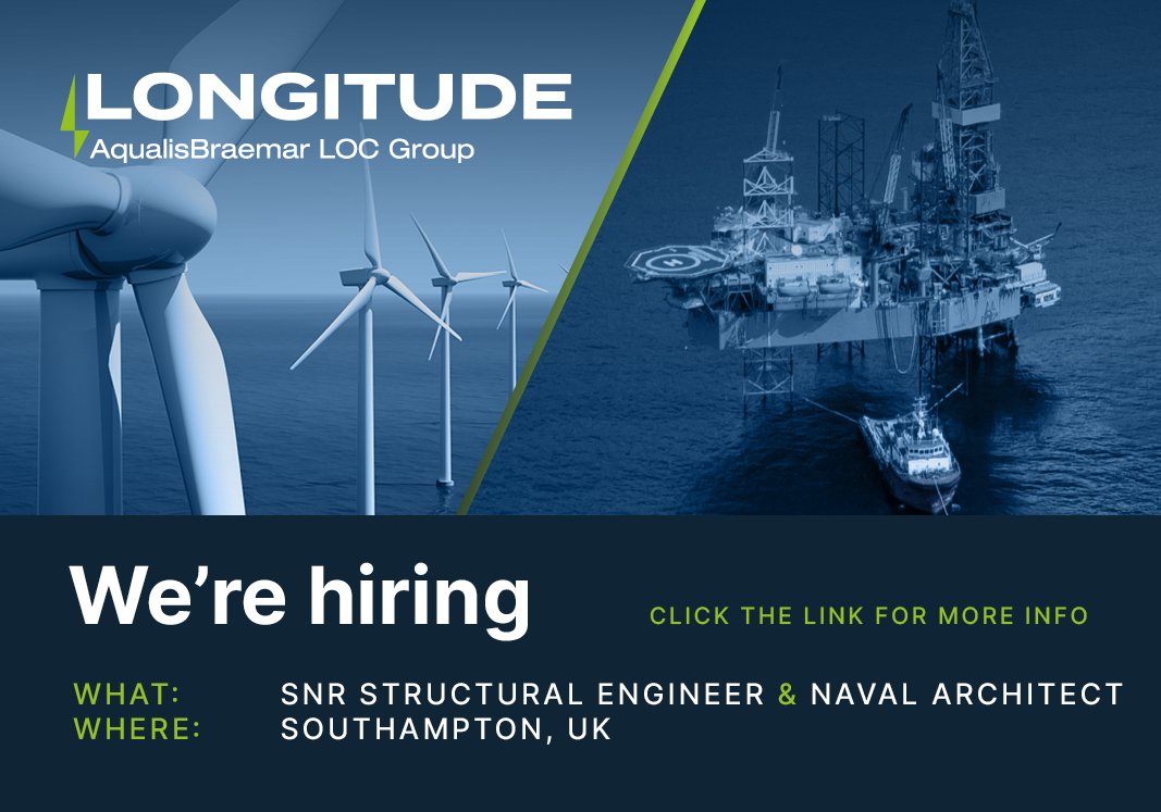 Energyandoceans's tweet image. We&apos;re hiring Longitude Engineering - an ABL Group company - is seeking a Snr. Structural Engineer and a Naval Architect to join their fast-growing and busy team in Southampton ➡ longitude-engineering.com/careers/
#navalarchitect #offshorestructures #offshorewind #offshorewind #job #career