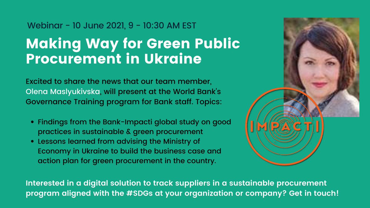 Thrilled to showcase Impacti's collaboration with the World Bank on sustainable and green procurement.