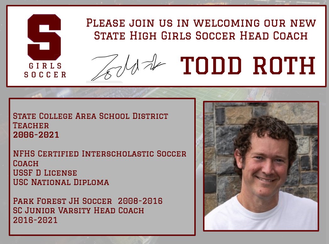 We are so proud and excited to announce our new State High Girls Soccer Head Coach, Todd Roth! Coach Roth was approved at the Board of Directors meeting on Monday, June 7th, and we can't wait for him to get to work with our Little Lions!
Congratulations Coach Roth!
🦁⚽️👊