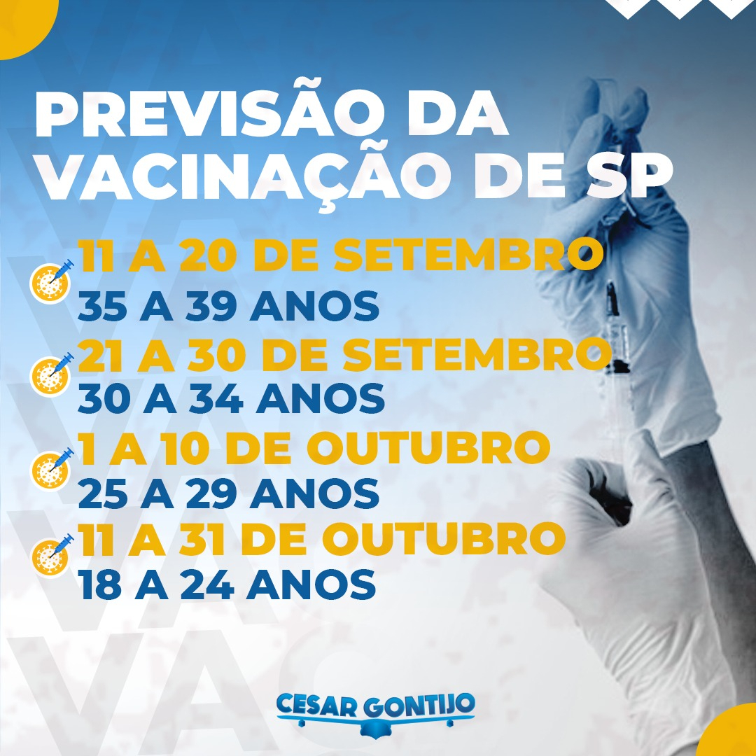 cesargontijo's tweet photo. A única forma de combater a Covid-19 é com a vacinação em massa da população. O Estado de São Paulo foi o pioneiro na fabricação de vacinas, através do Butantan, e a previsão é vacinar toda a população até o final de outubro. Ótima notícia!

#vacina #extremosdobrasil #aviacao https://t.co/n9mAA8gE05