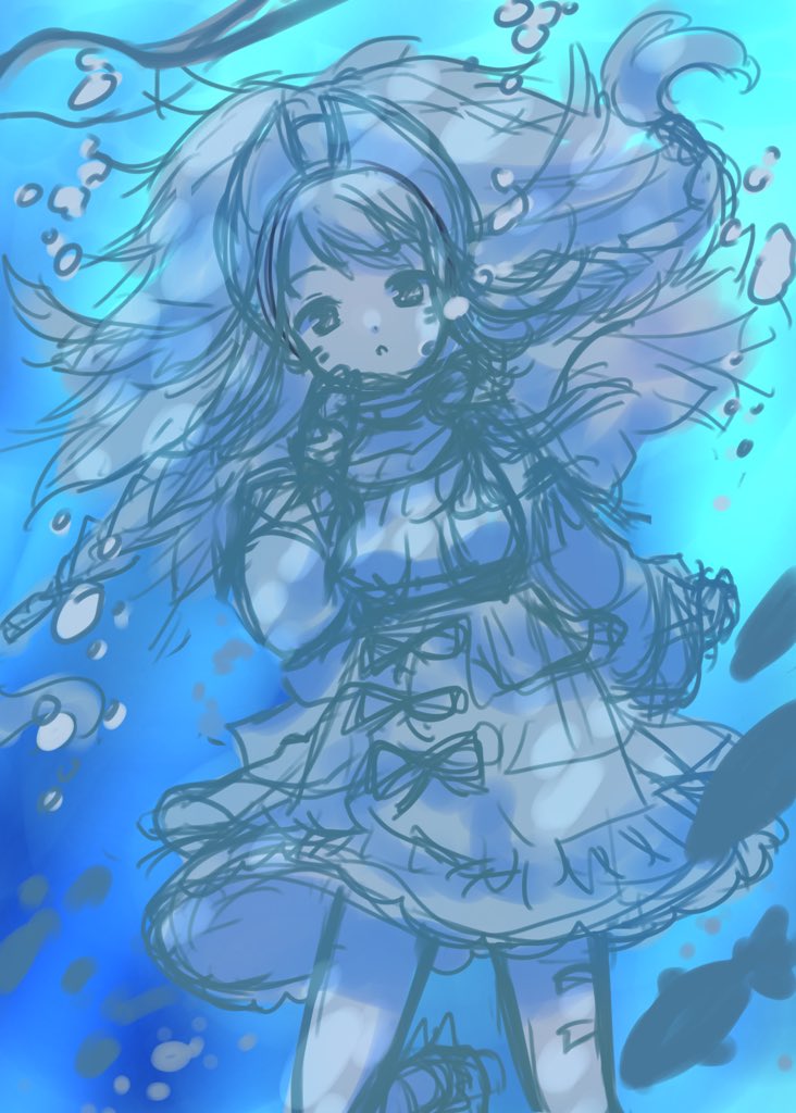 水の中に女の子がいる絵ってあるよなぁって思って入れてみたけど なにしてんの って アスカールのイラスト 水の中に女の子がいる絵ってあるよなぁって思って入れてみたけど なにしてんの って アスカールのイラスト