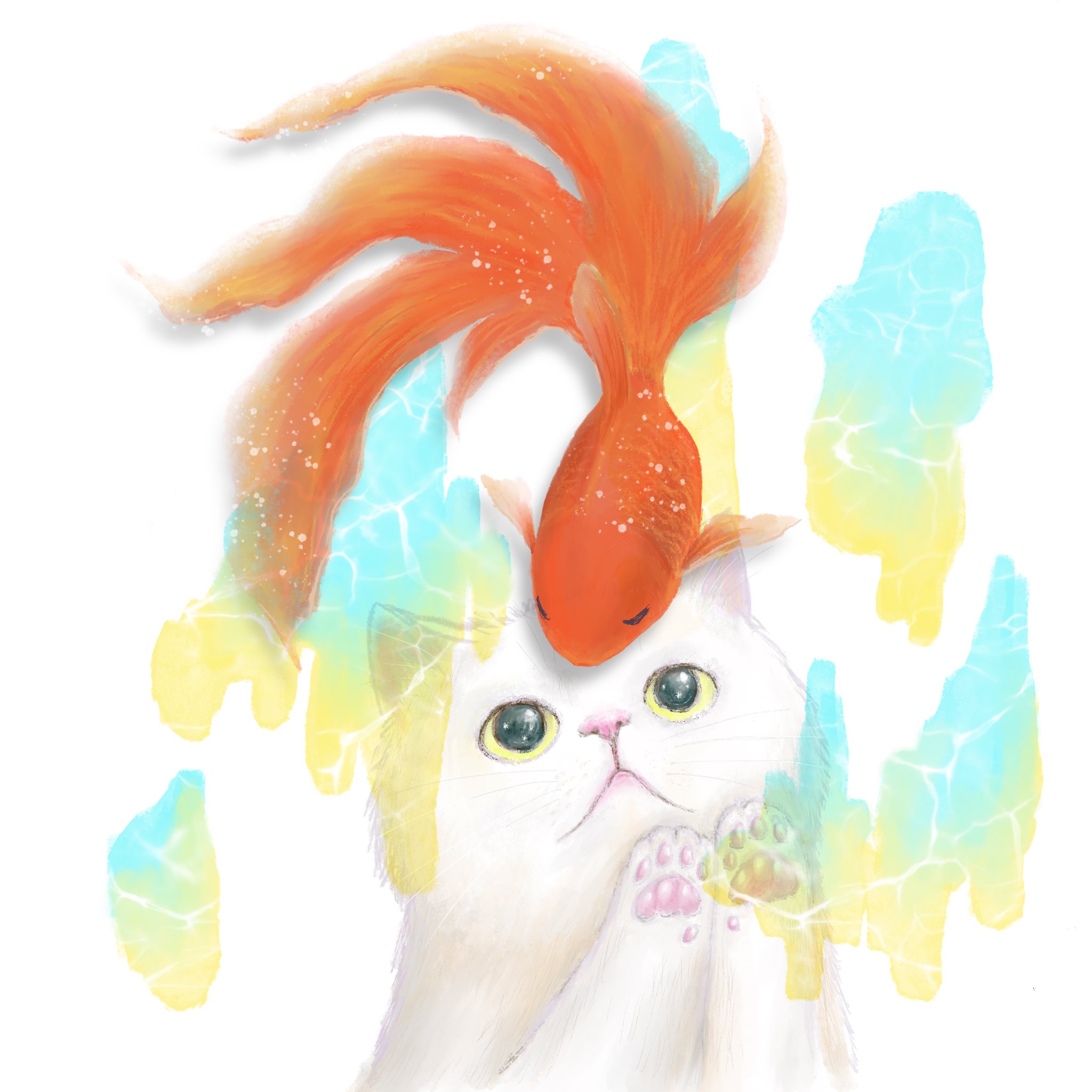おこにゃん على تويتر とどかない想い ねこ 金魚 絵 イラスト デジタル Ipad Procreate 勉強中 ブラシの数に困惑 絵描きさんと繋がりたい イラスト好きな人と繋がりたい Cat Goldfish T Co Dgr7bqjyeq تويتر