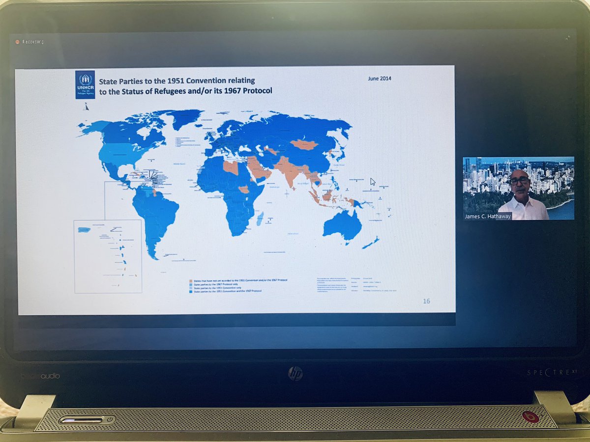 patriziarn's tweet photo. “Ageing Gracefully? The 1951 Refugee Convention at 70”. Brilliant presentation by @JC_Hathaway - @RLI_News #refugee #RightsofRefugees https://t.co/maGMtYKK1B