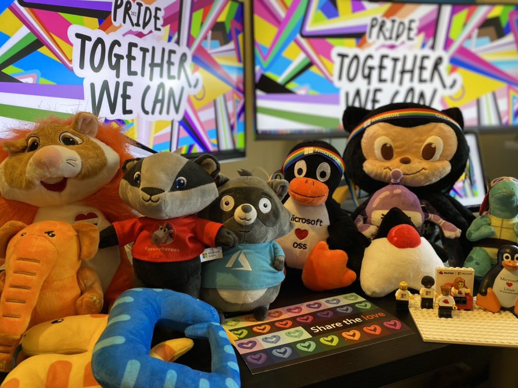 🏳️‍🌈 PRIDE 2021 - TOGETHER, WE CAN 🏳️‍🌈

We are proud to support our #lgbtq communities at Microsoft. Also a big salute from my fluffy open source friends. 

 #pride #pridemonth #keepsmiling #microsoft