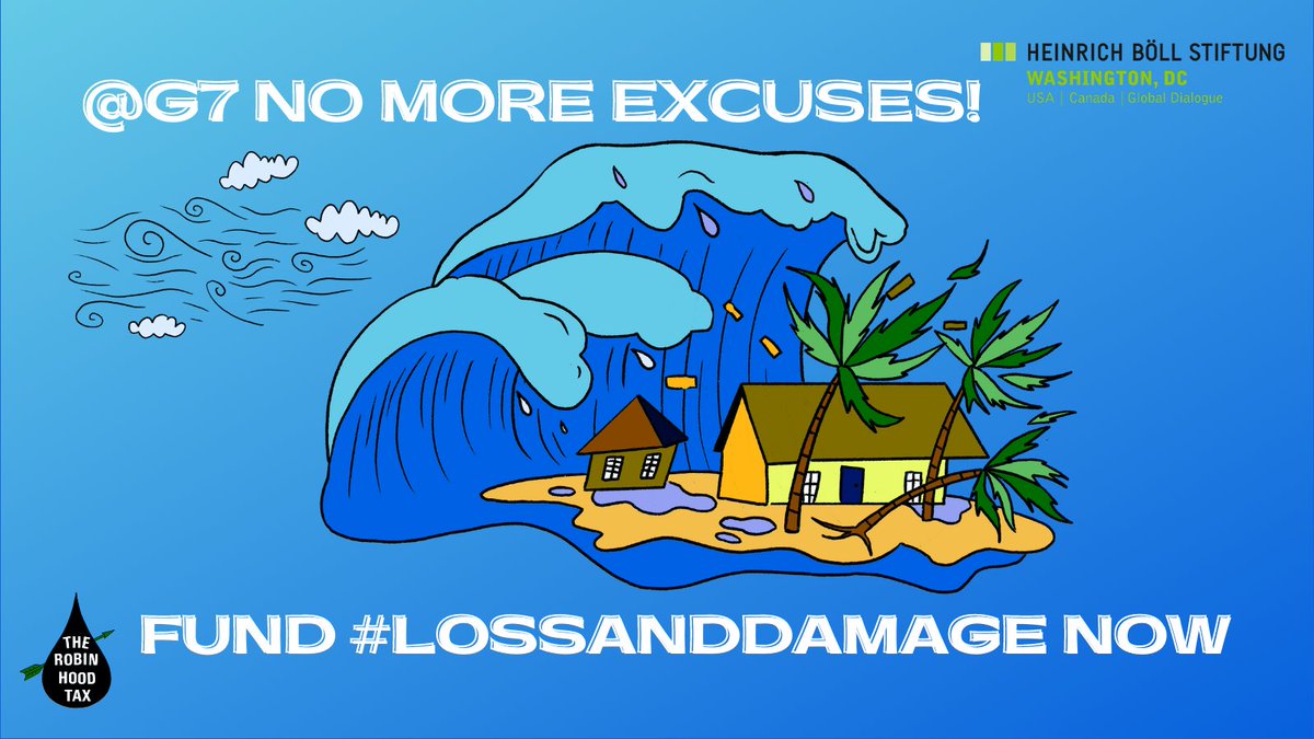 RobinHoodTaxUK's tweet photo. Report calls for the creation of an international solidarity fund to compensate communities on the frontline of #ClimateChange emergencies. ⛈️🌊 💨

Retweet to tell @G7  - NO MORE EXCUSES!

💰 Create a #LossAndDamage fund now.

Read full report here: https://t.co/Ot95wdo5tp https://t.co/duDdme0pq5