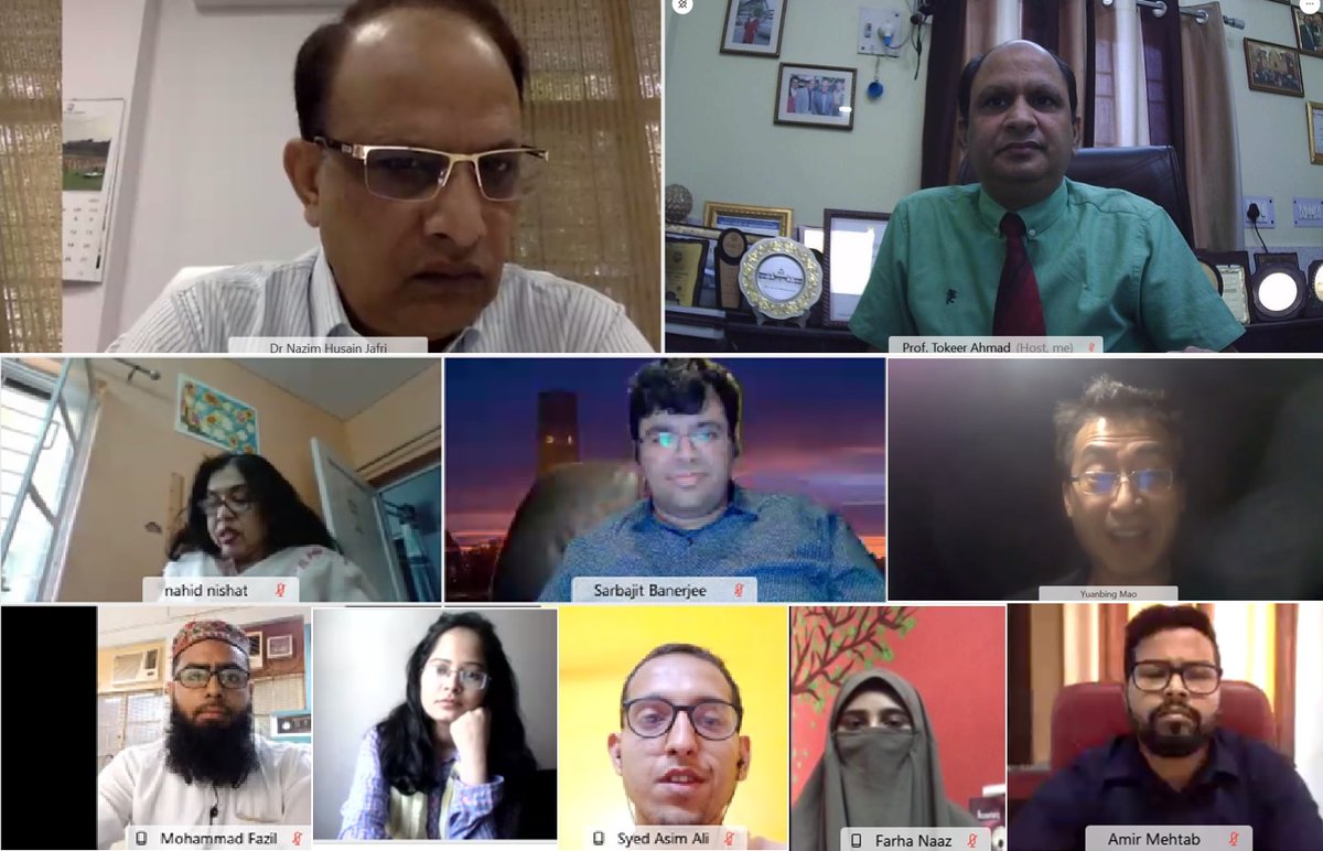 AhmadTokeer's tweet photo. Valedictory Ceremony: Indo-US Webinar &amp; Lecture Series concluded with valedictory address by Dr Jafri Registrar @jmiu_official. Special address was given by @SarbajitBanerj1 and Prof Mao IIT Chicago. Formal vote of thank was given by @AhmadTokeer Convener &amp; Coordinator of program https://t.co/XRSR3nZQJn