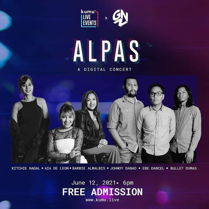Kevin_Pableo's tweet photo. Spend your weekend with 6 iconic singers as Alpas: A Digital Concert happening this Saturday night (6pm) via Kumu Live.

Register to https://t.co/2Un7cVAfL5 today and get your tickets to the show for free!

Presented by @GabiNaNamanProd &amp; @kumuPH 
#2021ManilaConcerts
#AlpasPH https://t.co/g0QIwJ80gf
