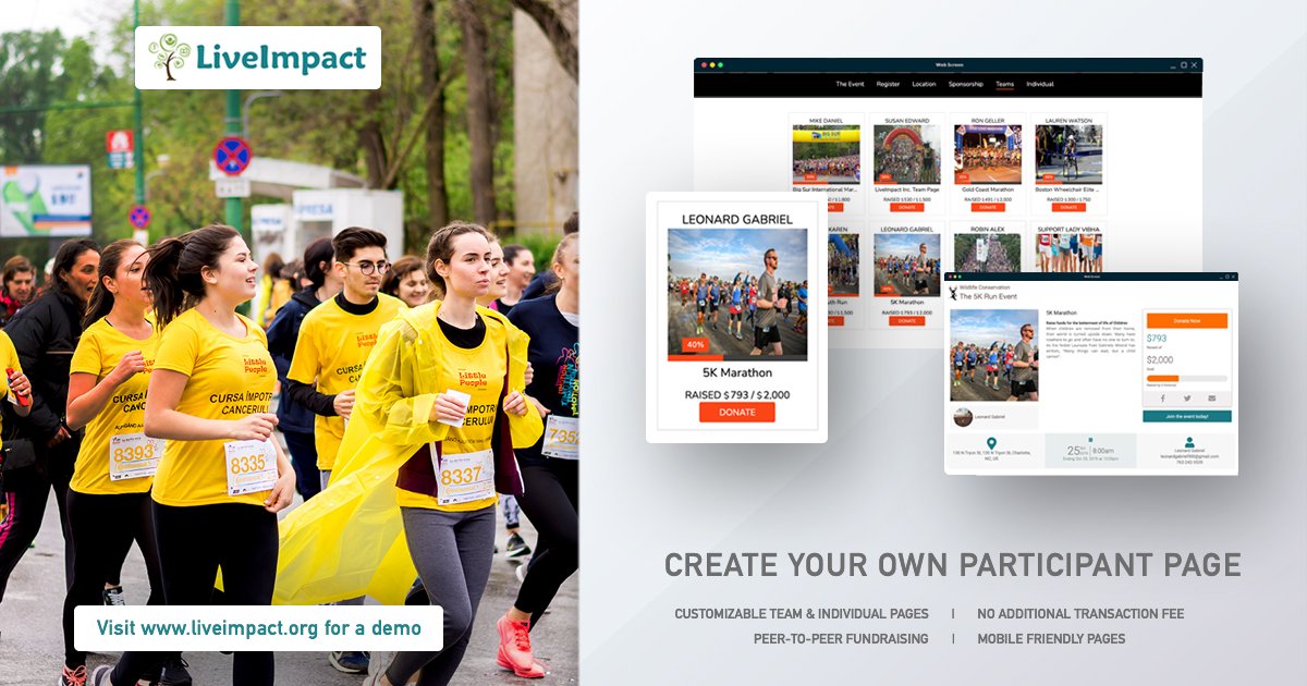 liveimpactorg's tweet photo. Empower your supporters to fundraise on your behalf &amp; multiply your donor base.

Create inspiring peer-to-peer fundraising campaigns &amp; beautiful individual &amp; team pages for in-person &amp; virtual events.

#liveimpact #virtualevent #gala #eventmangement #auctions https://t.co/S67FX68oIR