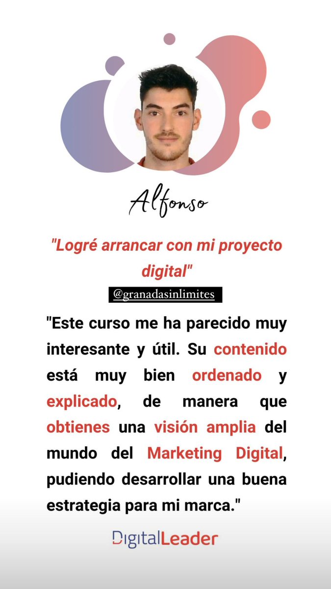Agradecido a <a href="/8webES/">8web.es</a> por permitirme desarrollar mi proyecto digital gracias a los cursos realizados en #marketingdigital #digitalleader

#GranadaSinLímites sigue creciendo y yo ampliando mis conocimientos en #Comunicacion y #Marketing gracias también a #CyACartuja
Aquí mi opinión