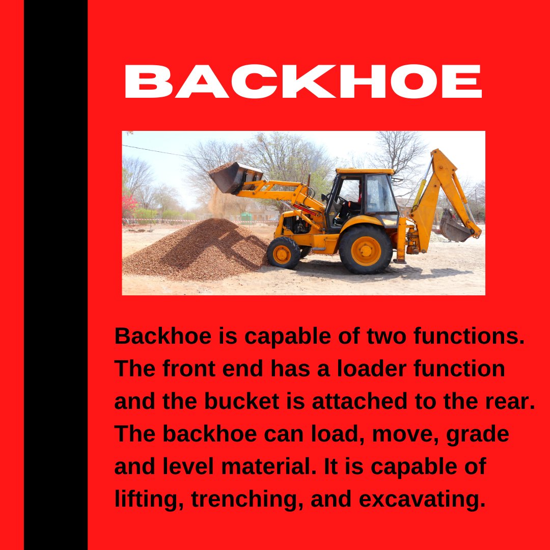 CHEC_Training's tweet image. What pieces of equipment do you get train on during our Heavy Equipment Operating Program? Check out the 4 pieces and what they are commonly used for! #chectraining