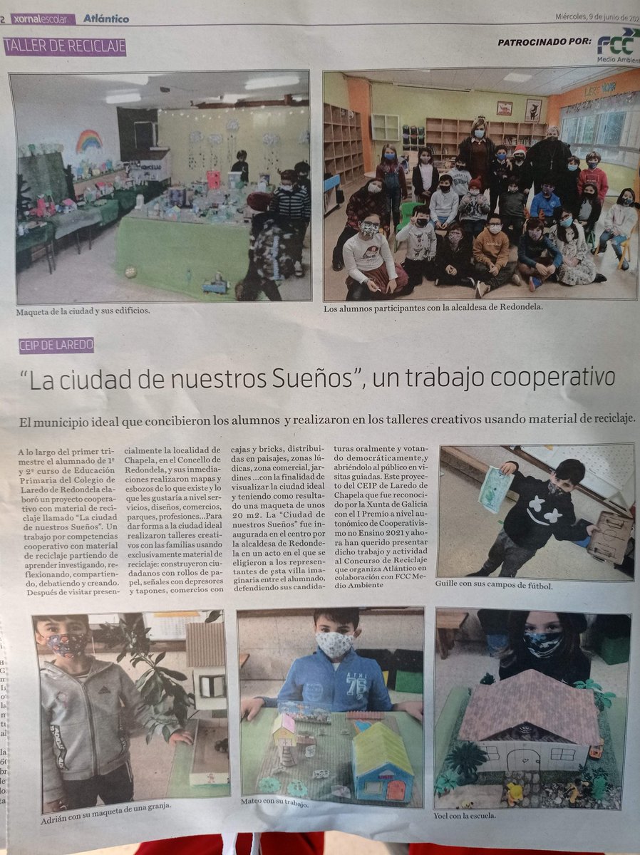 CEIPLAREDO's tweet photo. Grazas @AtlanticoDiario por difundir o noso proxecto premiado "A cidade dos nosos soños" #cooperativismo #refugallo #sostenibilidade https://t.co/ZqH7yHlefY