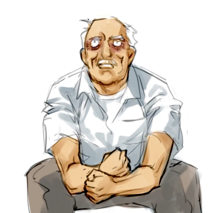 3年前に描いた寝不足じじいはフォルダの中でずっと寝不足だった 