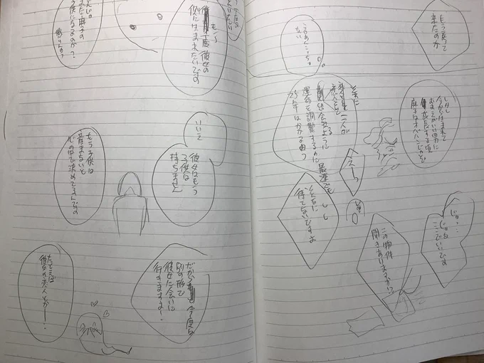 古いネームとか断捨離中
これはラブレターの時のメモ
こういう走り書きがノート1冊分くらい溜まったらネームにする 