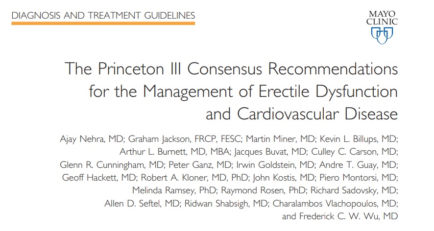 Princeton III recommendations in the cardiovascular evaluation of ED. Comment your experience