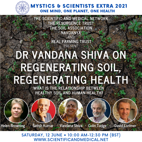 realfarming's tweet photo. Join Colin Tudge, Helen Browning, @drvandanashiva, David Lorimer & Satish Kumar this Sat 12 June 10am-12:30pm BST to learn more about the links between healthy soil and healthy humans. Tickets: https://t.co/za03m4wksZ @SoilAssociation @Resurgence_mag @NavdanyaInt @scimednet https://t.co/GFs2mn17hC