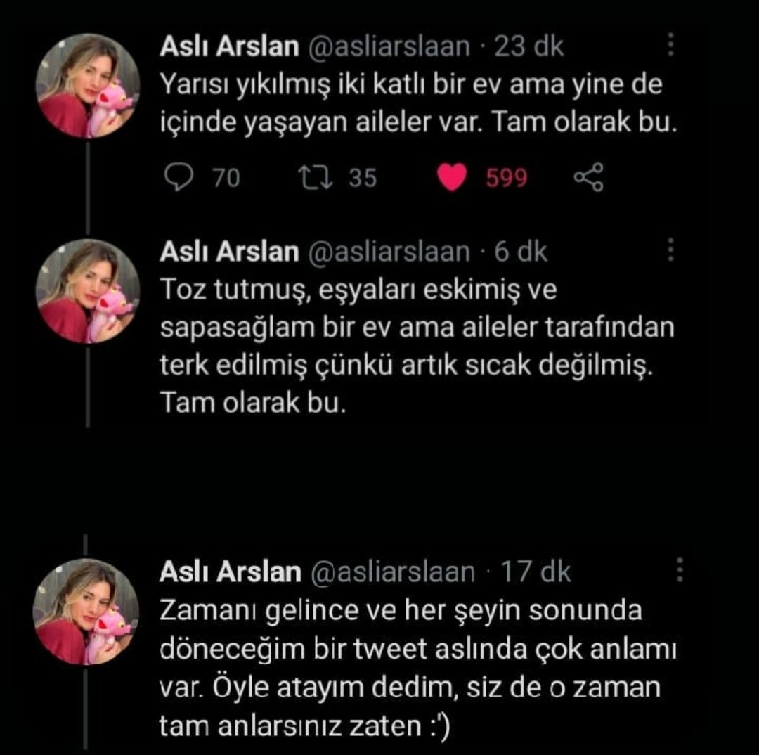 İhtimaller... Ya iyi ya kötü bir sona hazırlık. Ev yıkıldı ama bağlar sağlam, ev sağlam ama bağlar yerle bir. Hangi twetin tutacağını ise Allah bilir. 🤷🏻‍♀️
#sokaknöbetçileri