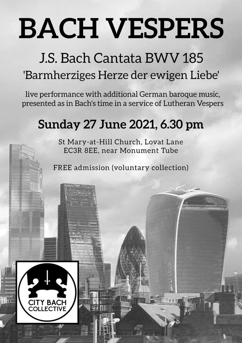 Events are back! City Bach Collective is holding their annual Bach Vespers service at St Mary-at-Hill Church on Sunday 27th June. Admission is free!
#Bachmusic #events #music #livemusic #citybachcollective #stmaryathill #timeout #timeoutlondon #event