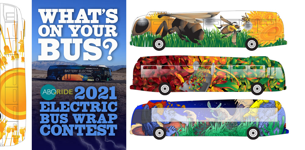📢Calling ABQ youth artists📢 What do you think an electric bus should look like? <a href="/abqride/">ABQ RIDE 🚌</a> is hosting a bus wrap design contest for ages 10 - 18. Top 6 finalists will receive cash prizes of $400 each and one overall winner will receive $500. ow.ly/AxII50F6uRh
