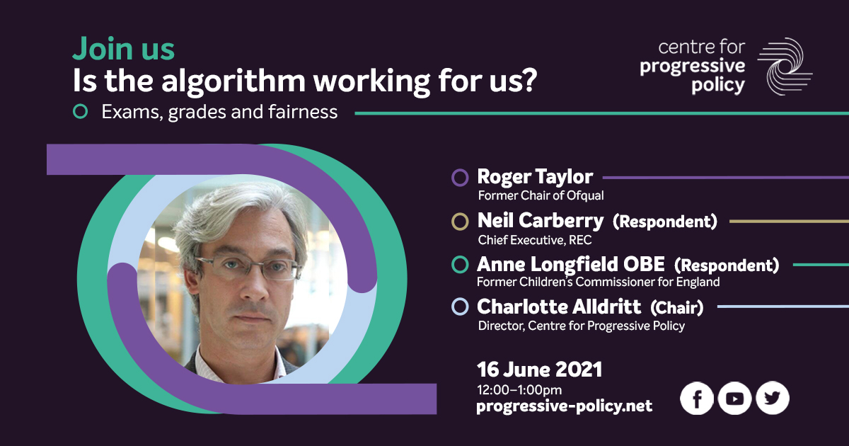 GrowthandReform's tweet photo. CPP will be talking to the former Chair of @ofqual, @RTaylorOpenData about what really happened during last year's #exams fiasco and what lessons we might draw on the future of #algorithms, qualifications and fairness in #education.

Join us 👉https://t.co/z4PHoF2ZVb https://t.co/h0ozgvoORX