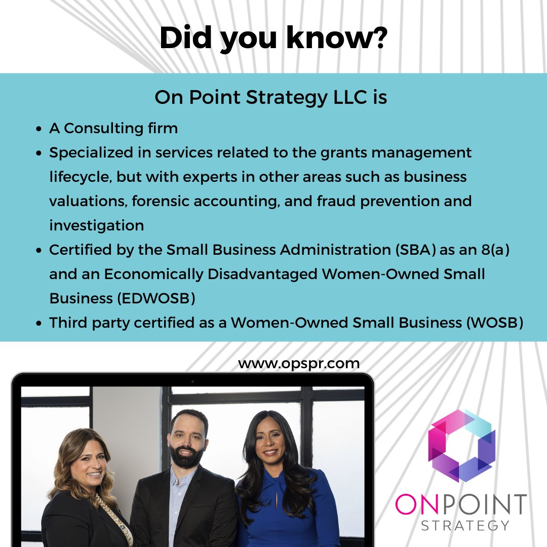 On Point Strategy Llc We Are A Consulting Firm Specialized In Services Related To The Grant Management Lifecycle Opspr Grantmanagement Grantpreneur Federalfunding Womenownedbusiness Smallbusiness Edwosb T Co 0dp8fes1hi