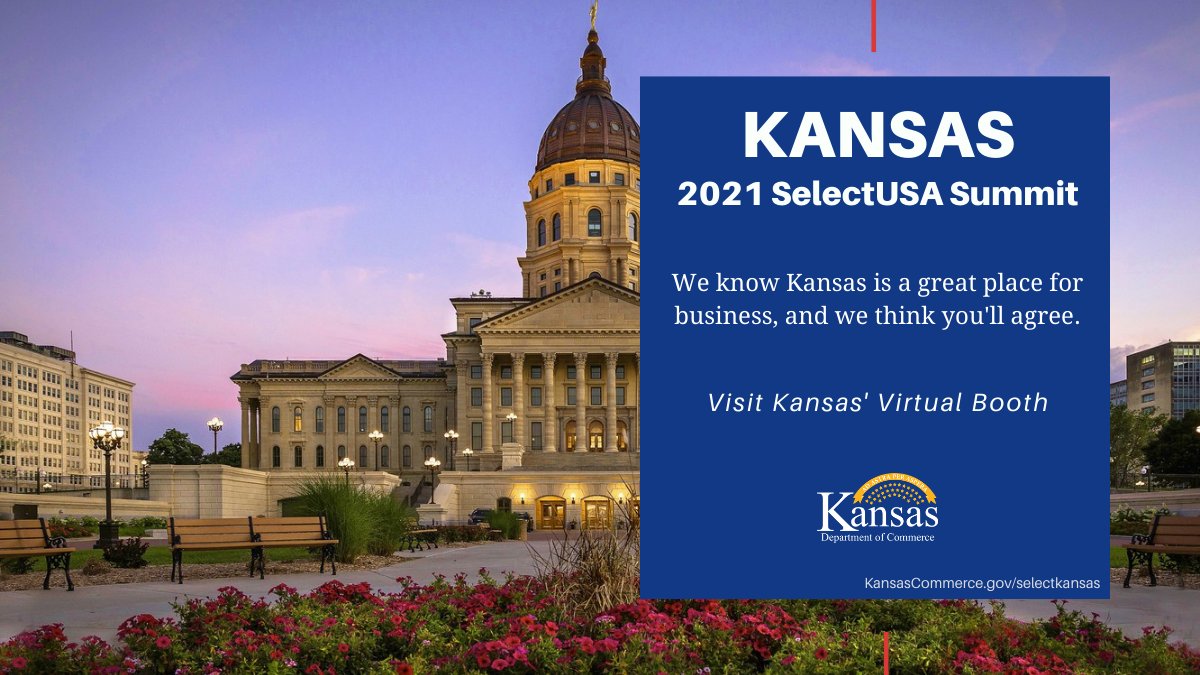 KansasCommerce's tweet photo. We'll be showcasing Kansas all week at the #SelectUSASummit! Catch us at our virtual booth to see what our state has to offer. #KansasFDI https://t.co/kmliNKG6jX https://t.co/Srp6yTz4rb