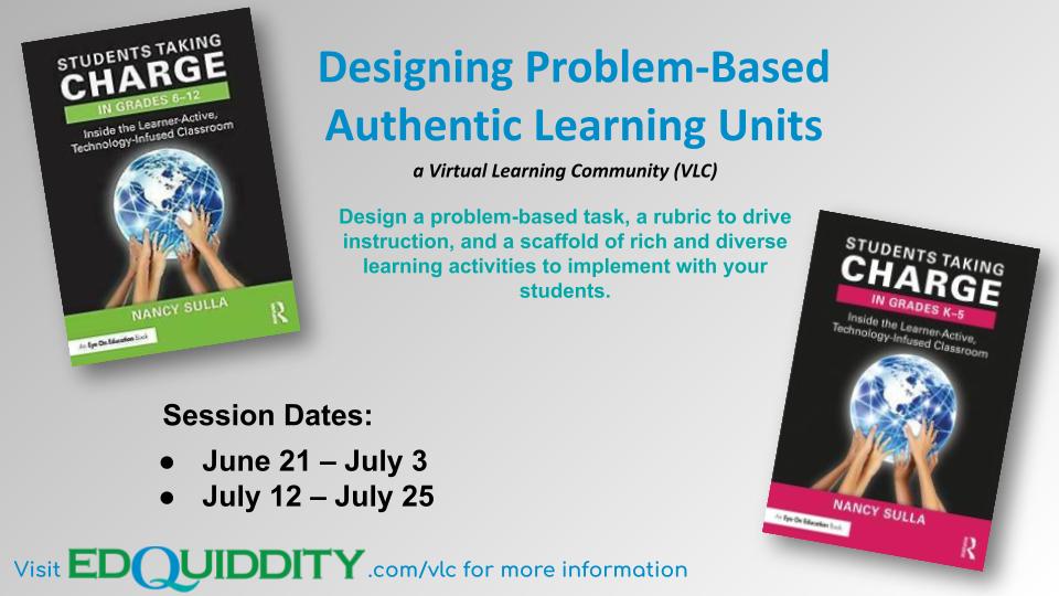 IDECorp's tweet photo. "A good problem or challenge motivates students and anchors the learning" - @nsulla - Spend 2 weeks collaborating (asynchronously and at your own pace) with educators across the country as you design #PBL units to engage students! Link to register: https://t.co/4LRI4qzTe1 https://t.co/rUVaJLj0MK