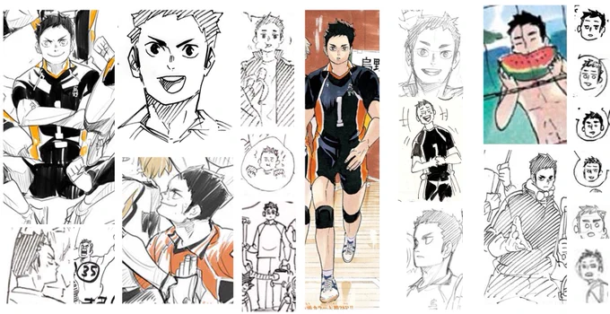 Daichi being the absolute best in Furudate's sketches: 