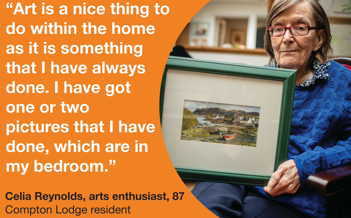Central_Cecil's tweet photo. Our Compton Lodge care home has built a strong association with people from an #arts background. Read Celia's story about her love for attending the #artsclasses as well as other #activities at the home - https://t.co/XhmdztZPjS
#homefromhome #carehomeresidents #mypassion https://t.co/sZVuD505gy