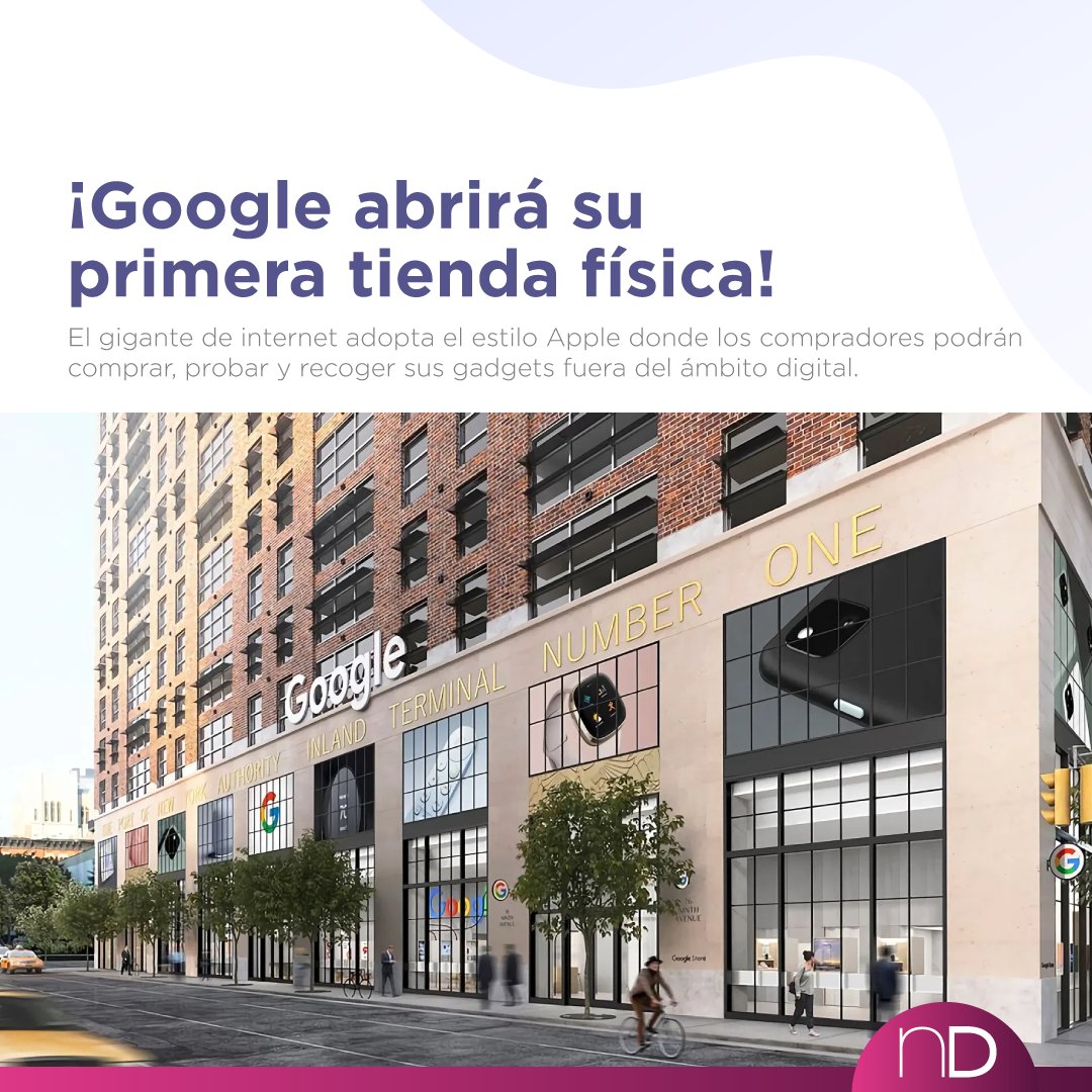 📣 #News 📣 #Google apuesta al #BrandExperience abriendo próximamente en #NYC su primera tienda física. ¿Lo sabías? Info completa en instagram.com/nucleod.es