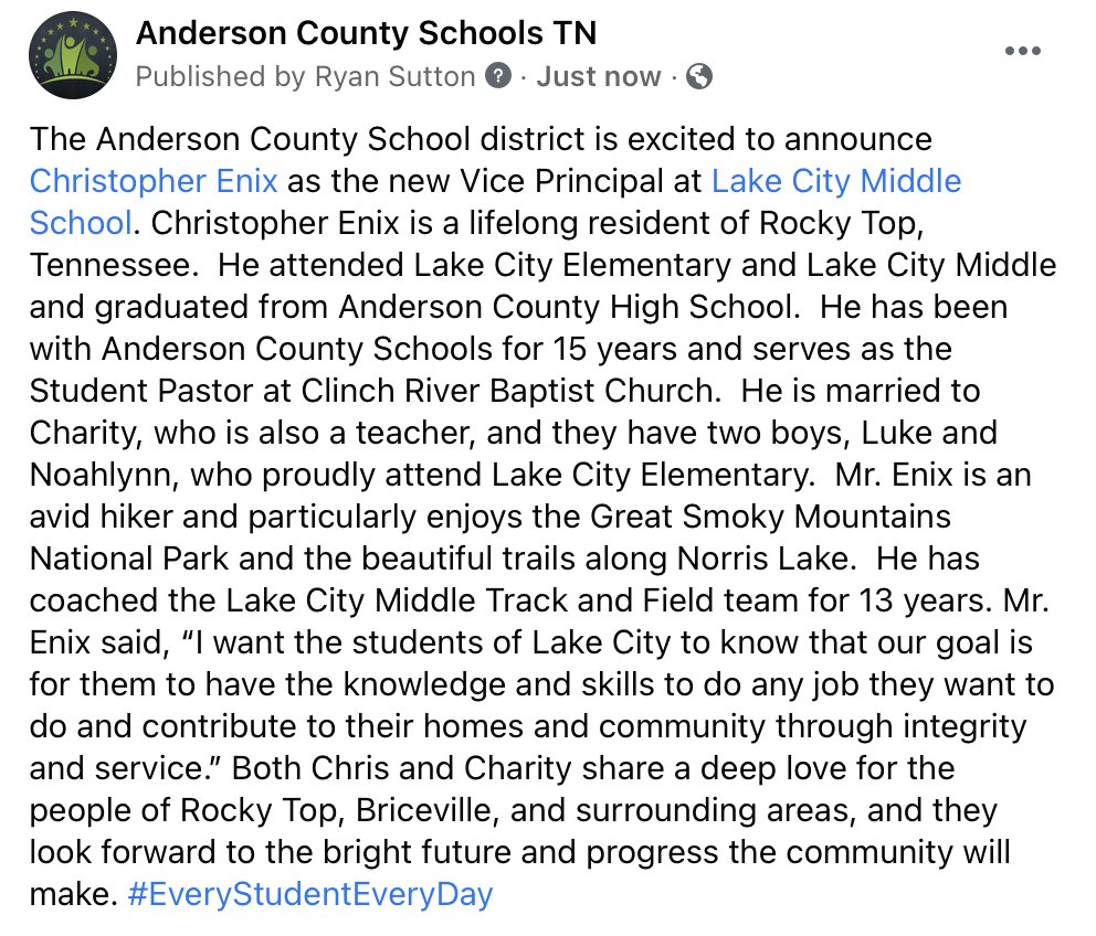 Anderson County Schools TN tweet media