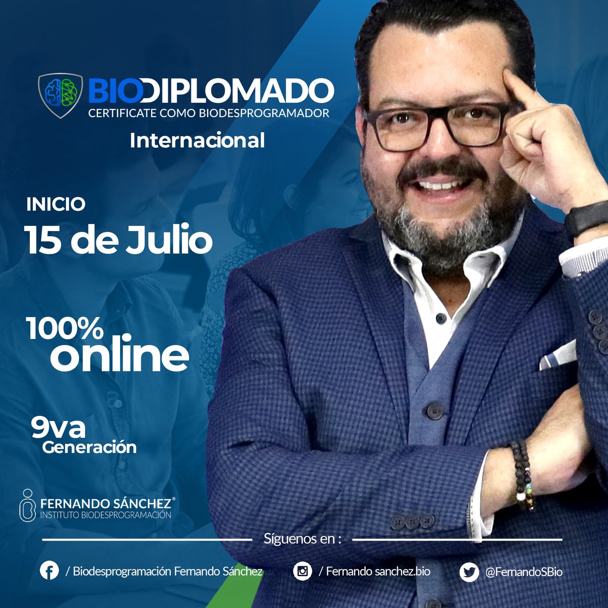 DIPLOMADO DE FORMACIÓN ONLINE
FECHA DE INICIO: 15 de Julio

MODALIDAD: 100% online con algunas sesiones en vivo. Para más información visita la página Web o envianos un Whatsapp
fernandosanchez.mx/diplomado
Link a WhatsApp: api.whatsapp.com/message/CKIXHL…