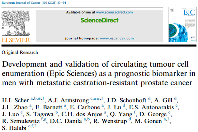 ThePCCTC's tweet photo. From the chair of our SOC, Dr. Howard I. Scher (@sloan_kettering) and colleagues, validation of the prognostic significance of pretreatment circulating tumor cells (CTC) in prostate cancer via Eur J Cancer: https://t.co/PInkV8ZeHO https://t.co/Pyb6PaMDnS