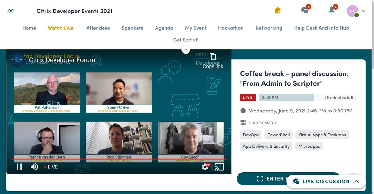 guyrleech's tweet image. Panel discussion time now at #CitrixDevFocus where my wife kindly pointed out that I had the stupidest hair 🤣
I&apos;ll get my own back when I find the moment in the videos where she walked into my office (door was locked and she knew I was presenting) - time for flashing LEDs ?🤣